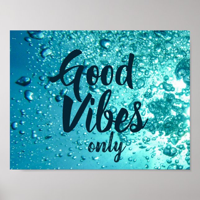 Poster Good Vibes and Cool Blue Water (Devant)