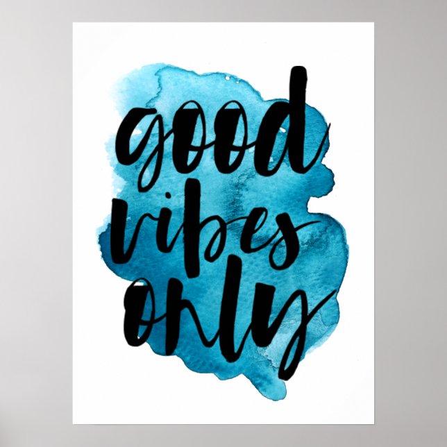 Poster Good Vibes Only Watercolor (Devant)