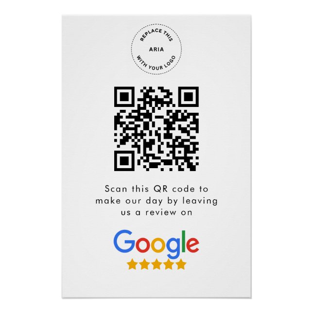 Poster Google Avis | Business Review Link QR Code (Devant)