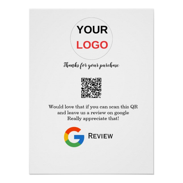 Poster Google examen logo de l'entreprise Analyser QR exa (Devant)