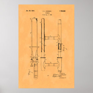 Poster Gorgeous Vintage Trombone Patent