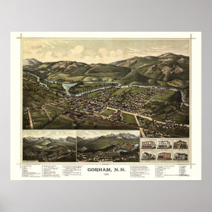 Poster Gorham, NH Panoramic Map - 1888
