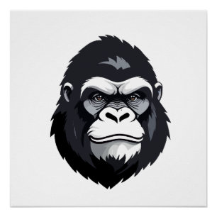 Poster Gorilla Vector Art Animal Moderne Graphique Urbain