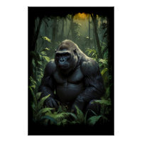 Gorille du Silverback dans la jungle rwandaise