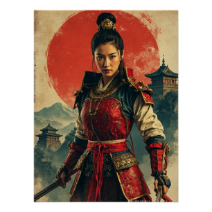 Poster Goryeo Female Warrior Art - Coréen Historique
