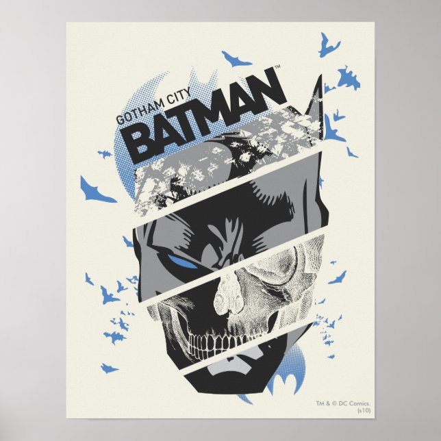 Poster Gotham City Batman Skull Collage (Devant)