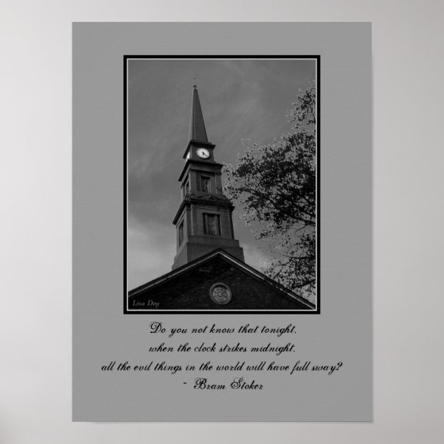Poster gothique Quotables 'The Tower Clock' (Devant)