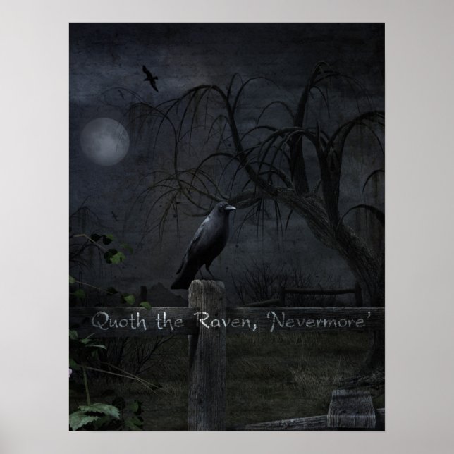 Poster gothique "Quoth the Raven, 'Nevermore'" (Devant)