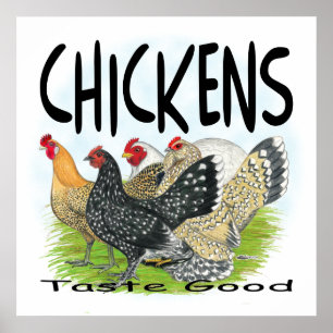 Poster Goûtez Bien Aux Poulets !