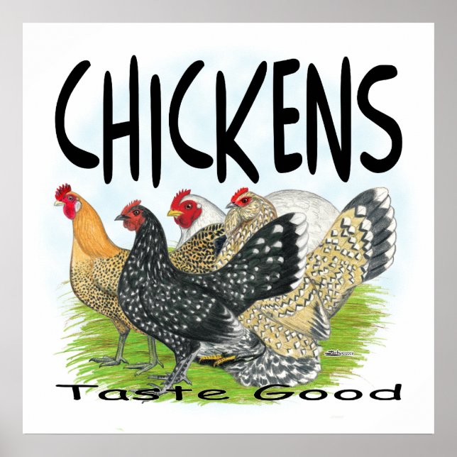 Poster Goûtez Bien Aux Poulets ! (Devant)