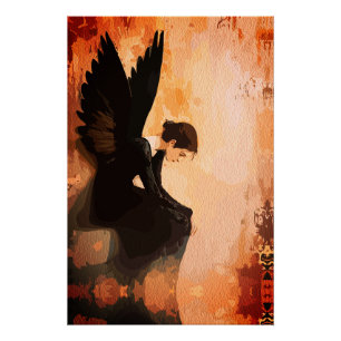 Poster Grâce Déchue – Réflexion d'Ange Mélancolique