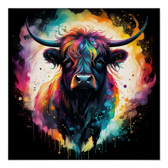 Poster Grace Ghoost : Vache Holographique Spectrale, (Devant)