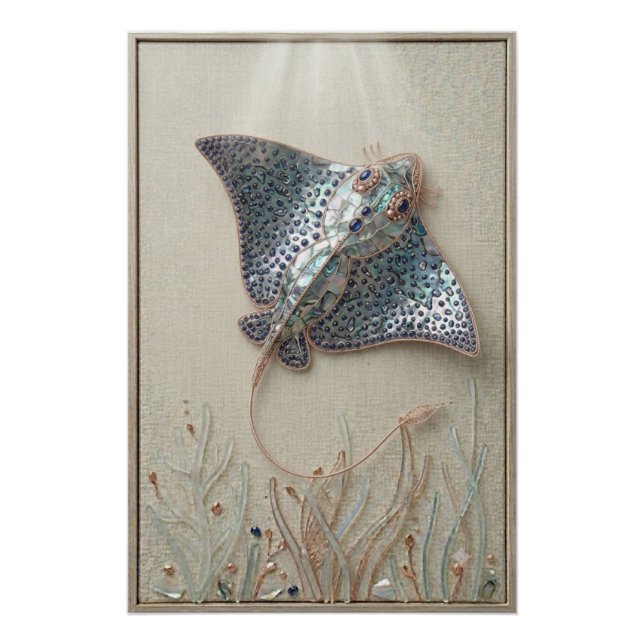Poster Graceful Stingray Ocean Wall Art (Devant)