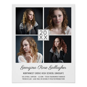 Poster Graduation Keepsaké photo moderne Collage classiqu