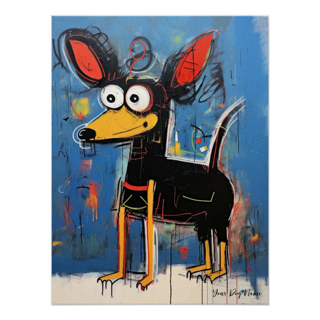 Poster Graffiti Chien Dachshund 02 - Leonardo Abbacchio (Devant)