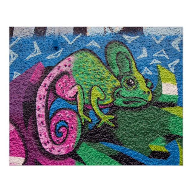 Poster Graffiti coloré Chameleon (Devant)