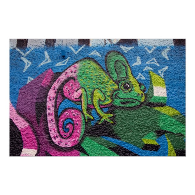 Poster Graffiti coloré Chameleon (Devant)