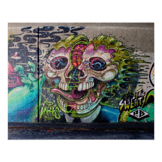 Poster Graffiti Crazy Type Horror Skull (Devant)