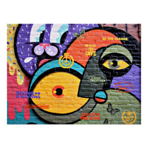 Poster Graffiti d'Amsterdam, coloré et cool,