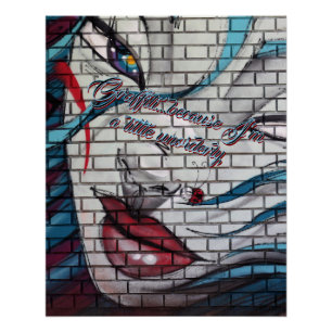 Poster Graffiti de fille asiatique