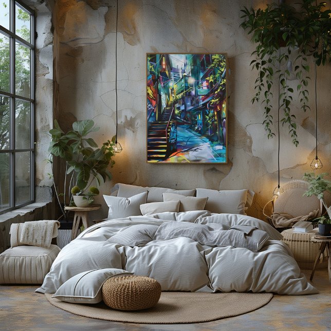 Poster Grafiti Urbano: Callejones de Color y Luz (Créateur téléchargé)