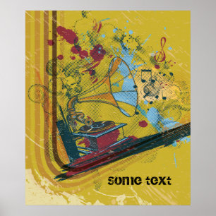 Poster Gramophone rétro
