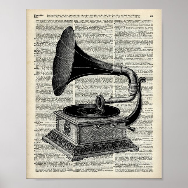 Poster gramophone vintage (Devant)