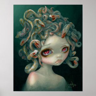 Poster Grand art d'oeil de méduse d'ART d'IMPRESSION de