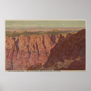 Poster Grand Canyon, Arizona - Coucher de soleil sur le p