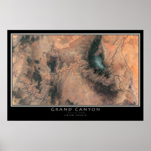 Poster Grand Canyon National Park Arizona Carte satellite