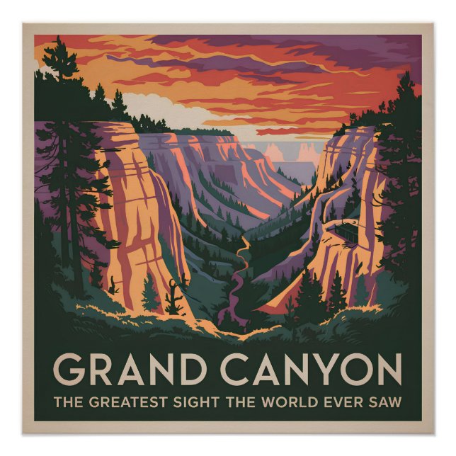 Poster Grand Canyon USA vintage (Devant)