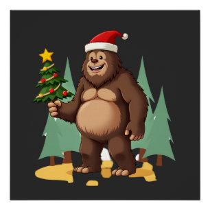 Poster Grand chapeau de Père Noël pour sapin de Noël Bigf