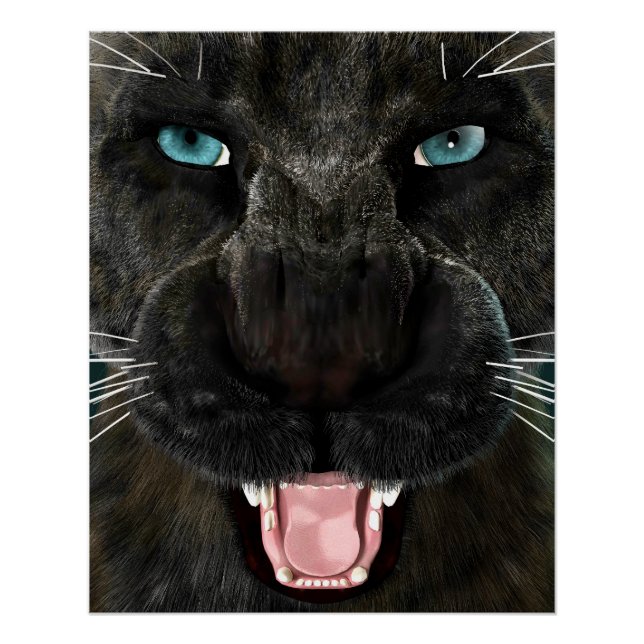 Poster Grand Chat Panther Noir (Devant)