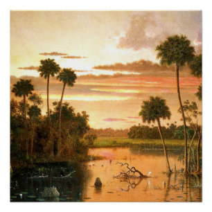 Poster Grand coucher de soleil de Floride, art,