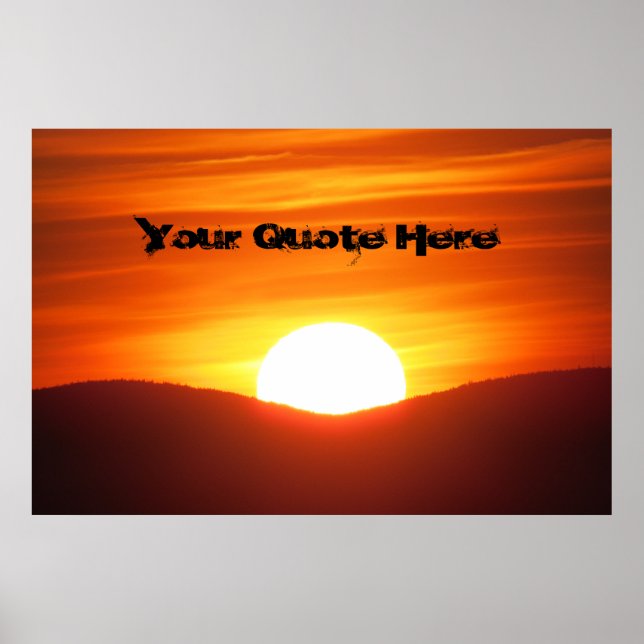 Poster Grand coucher de soleil orange (Devant)