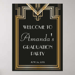 Poster Grand Gatsby Inspiré Welcome Graduation Signalisat