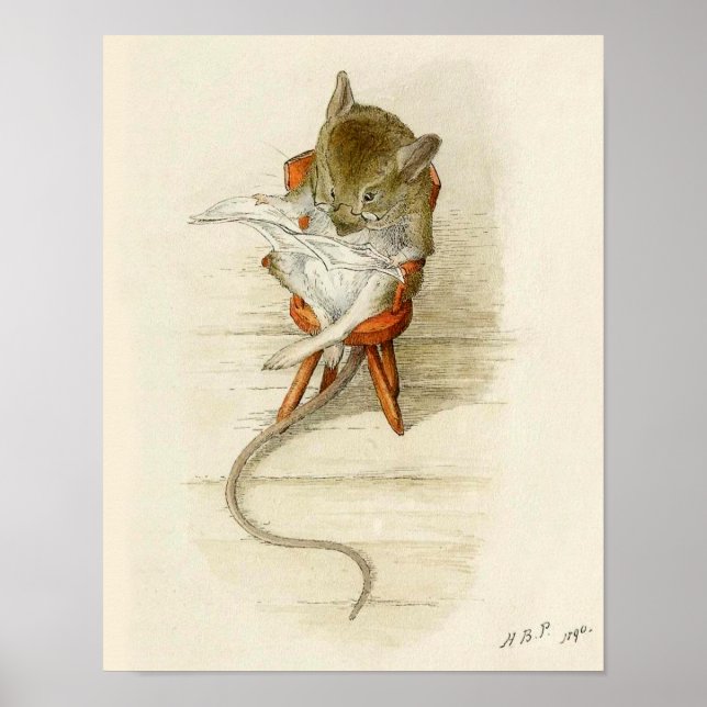 Poster Grand-père Dormouse Lecture Journal (Devant)