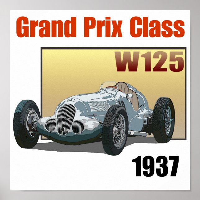 Poster Grand Prix de la classe W125 1937 (Devant)