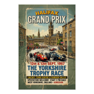 Poster Grand Prix d'Halifax 1967 Course du Trophée du Yor