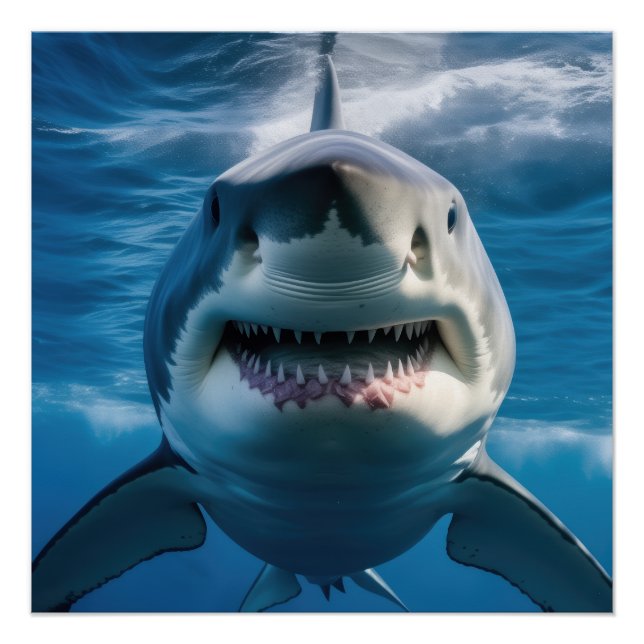 Poster Grand requin blanc (Devant)