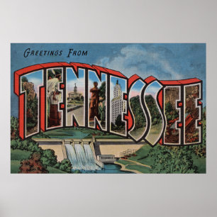 Poster Grande lettre ScenesTennessee du Tennessee