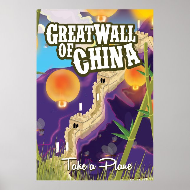 Poster Grande muraille de l'affiche de voyage de Chine (Devant)