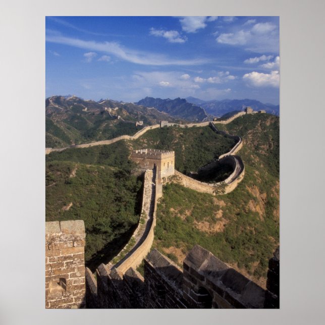 Poster Grande Muraille sinuant à travers la montagne, (Devant)