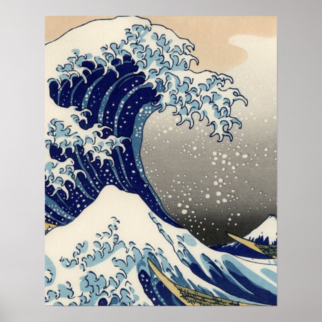 Poster Grande vague Kanagawa peinture japonaise (Devant)