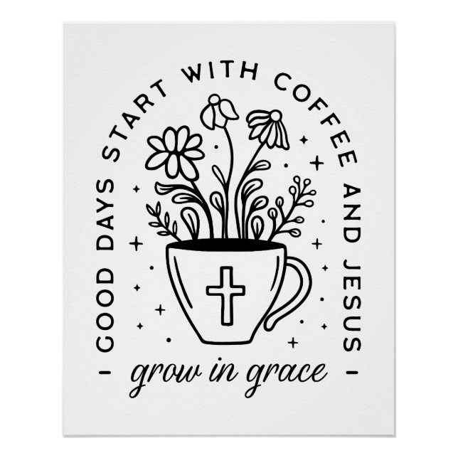 Poster Grandir dans le café de grâce Jésus citations (Devant)