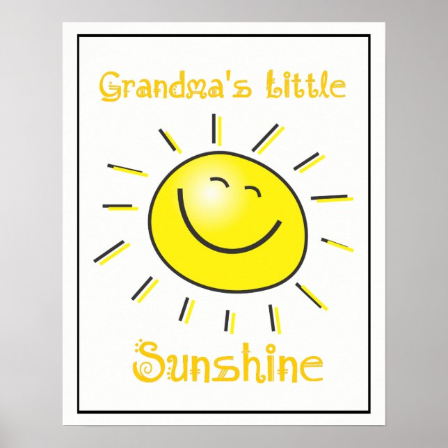 Poster Grandma's Little Sunshine Grandkids, Fun Quote (Devant)