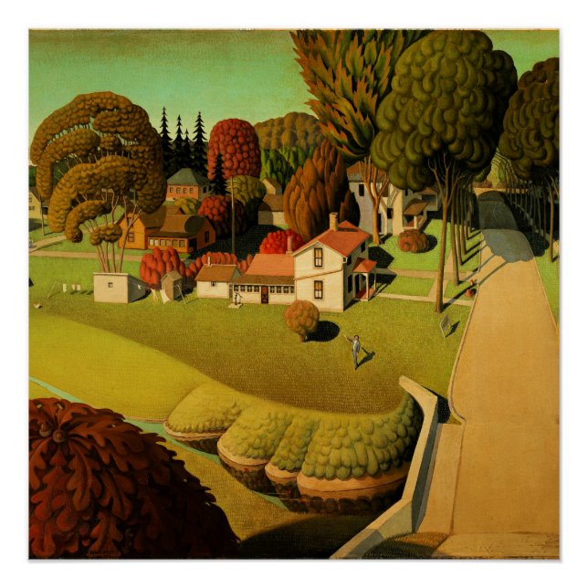 Poster Grant Wood - Le lieu de naissance d'Herbert Hoover (Devant)