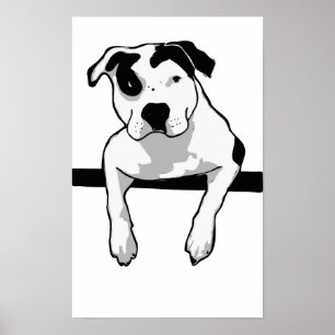 Poster Graphique à bille en T Pit Bull