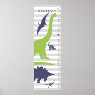 Poster Graphique de croissance de la pépinière de dinosau