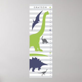 Poster Graphique de croissance de la pépinière de dinosau